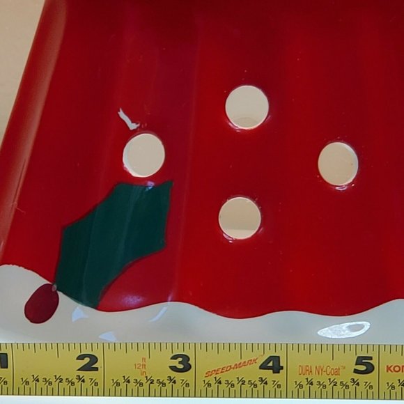 Ceramic Santa Jar Candle Lamp 2 sided holder & shade 2pc Christmas decor 10"t - Picture 10 of 11